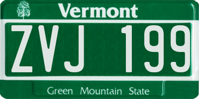 VT license plate ZVJ199