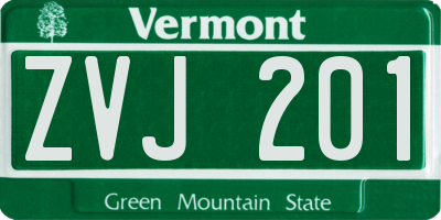 VT license plate ZVJ201