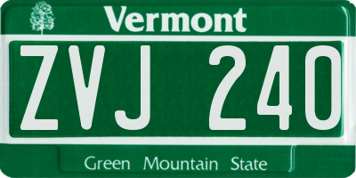 VT license plate ZVJ240