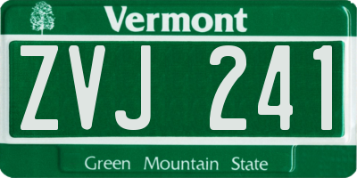 VT license plate ZVJ241