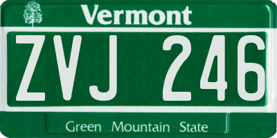 VT license plate ZVJ246
