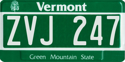 VT license plate ZVJ247