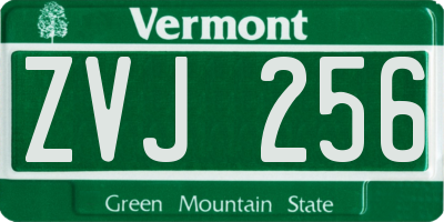 VT license plate ZVJ256