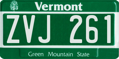 VT license plate ZVJ261