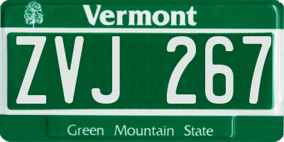 VT license plate ZVJ267
