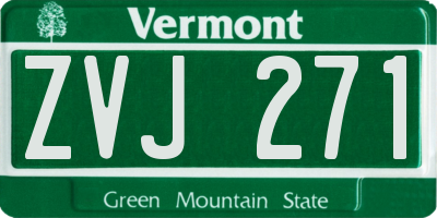 VT license plate ZVJ271