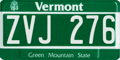 VT license plate ZVJ276