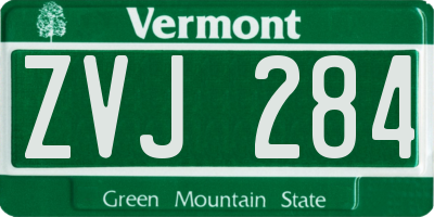 VT license plate ZVJ284
