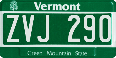 VT license plate ZVJ290