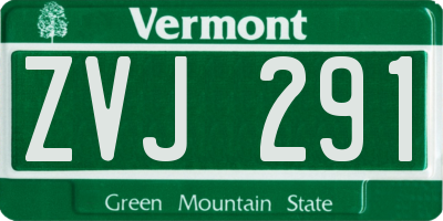 VT license plate ZVJ291