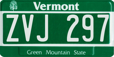 VT license plate ZVJ297