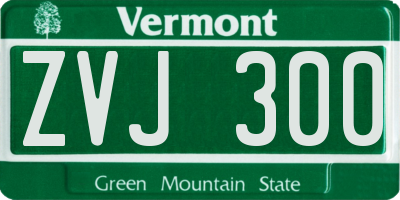 VT license plate ZVJ300