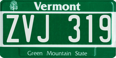 VT license plate ZVJ319