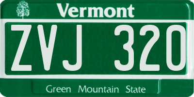 VT license plate ZVJ320
