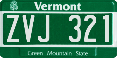 VT license plate ZVJ321