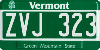 VT license plate ZVJ323