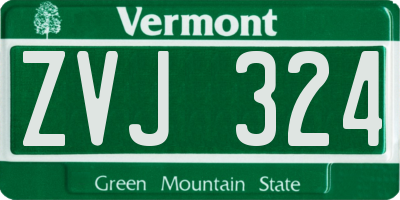 VT license plate ZVJ324