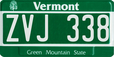 VT license plate ZVJ338
