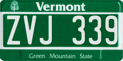 VT license plate ZVJ339