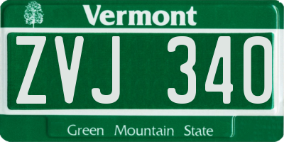 VT license plate ZVJ340
