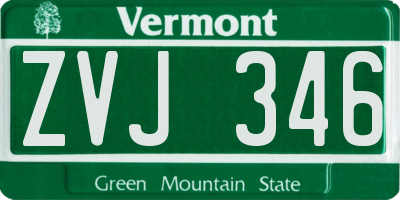 VT license plate ZVJ346