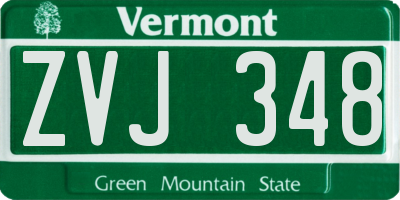 VT license plate ZVJ348