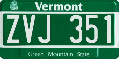 VT license plate ZVJ351