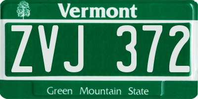 VT license plate ZVJ372
