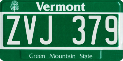 VT license plate ZVJ379