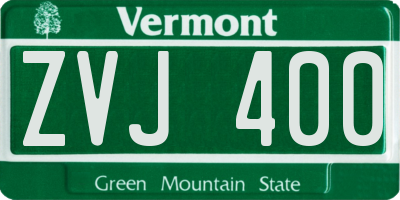 VT license plate ZVJ400