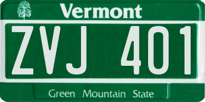 VT license plate ZVJ401