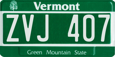 VT license plate ZVJ407