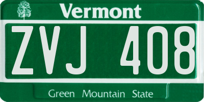 VT license plate ZVJ408