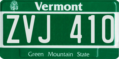 VT license plate ZVJ410