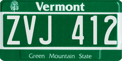 VT license plate ZVJ412