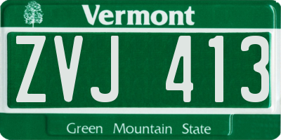 VT license plate ZVJ413