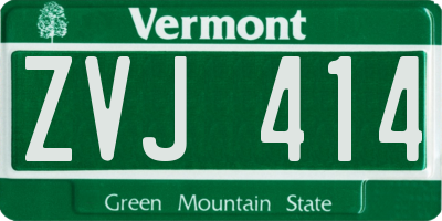 VT license plate ZVJ414