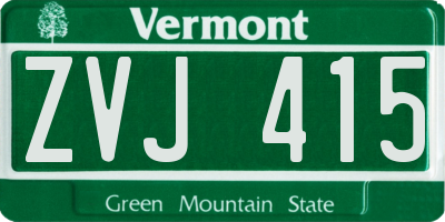 VT license plate ZVJ415