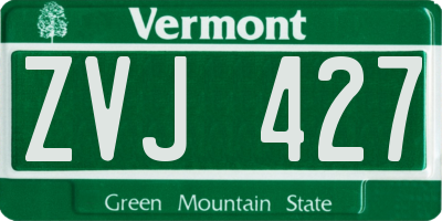 VT license plate ZVJ427