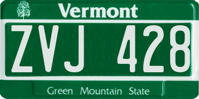 VT license plate ZVJ428