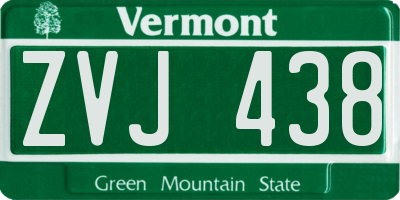 VT license plate ZVJ438