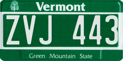 VT license plate ZVJ443
