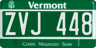 VT license plate ZVJ448
