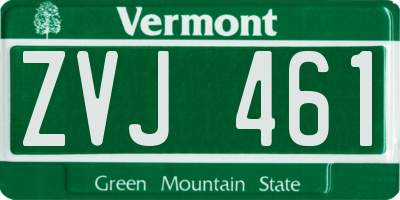 VT license plate ZVJ461