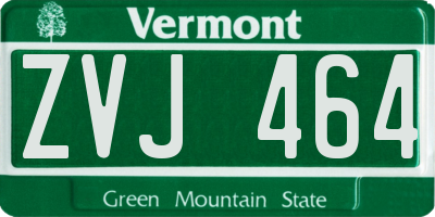 VT license plate ZVJ464