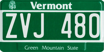 VT license plate ZVJ480