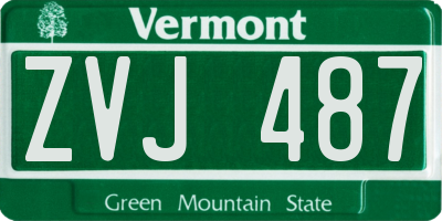 VT license plate ZVJ487