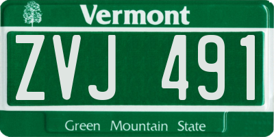 VT license plate ZVJ491