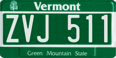 VT license plate ZVJ511