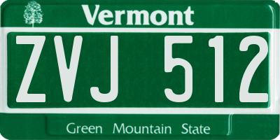 VT license plate ZVJ512